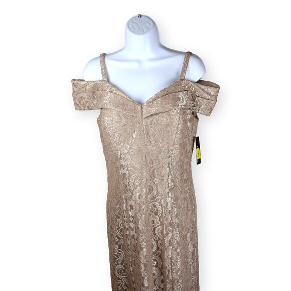 R&M Richards Off the Shoulder Fishtail Evening Gown 8 NWT - Picture 4 of 9